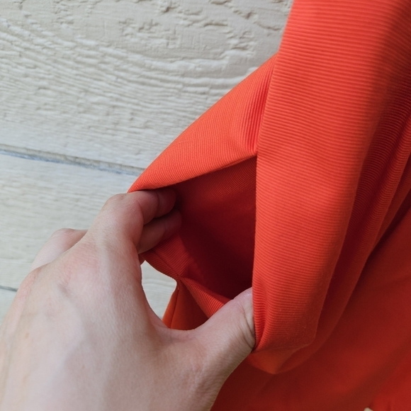 Free People orange deep v mini dress with pockets size 8 - Picture 3 of 9